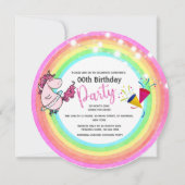 Invitation Ballerina arc-en-ciel 2 anniversaire de naissance (Devant)