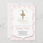 Invitation Ballerina / Ballet Baby shower à thème pour filles (Devant)