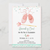 Invitation Ballerina Ballet Chaussons 1er anniversaire fille (Devant)