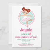 Invitation Ballerina Ballet de Redhead Danse Anniversaire (Devant)