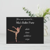 Invitation Ballerina ballet fille (Debout devant)