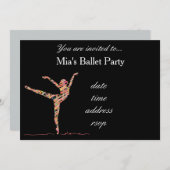 Invitation Ballerina ballet fille (Devant / Derrière)