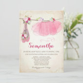Invitation Ballerina Baptême et chaussures de ballet Tutu ann (Debout devant)