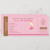 Invitation Ballerina Billet Invitation Blonde (Devant / Derrière)