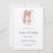 Invitation Ballerina Blush Pink Dance Girl 5e anniversaire (Devant)