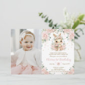 Invitation Ballerina Bunny Rabbit 1er 2ème 3ème anniversaire  (Debout devant)