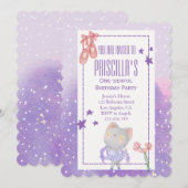 Invitation Ballerina Cat Anniversaire de enfant Party (Devant / Derrière)