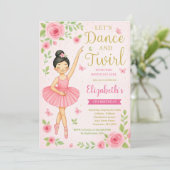 Invitation Ballerina Dance et Twirl Anniversaire (Debout devant)