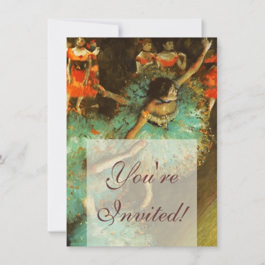 Invitation Ballerina Dance Green Dancer Edger Degas Peinture (Devant)