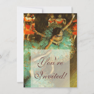 Invitation Ballerina Dance Green Dancer Edger Degas Peinture