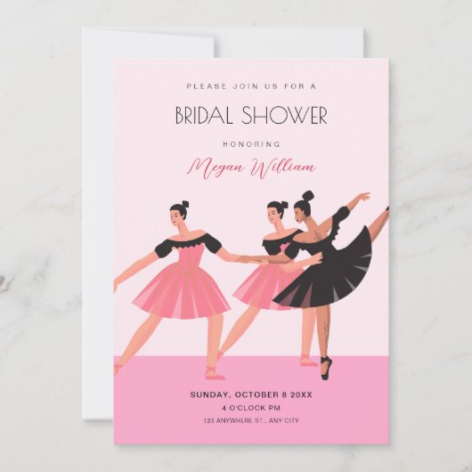 Invitation Ballerina danse nuptiale douche (Devant)