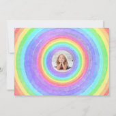 Invitation Ballerina de licorne arc-en-ciel 2 photo filles an (Dos)