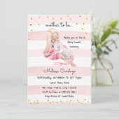 Invitation Ballerina Delicate et Baby shower Unicorn (Debout devant)