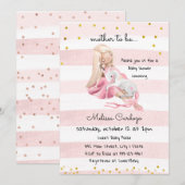 Invitation Ballerina Delicate et Baby shower Unicorn (Devant / Derrière)