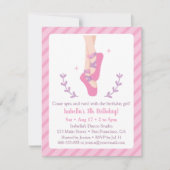 Invitation Ballerina et chaussures de ballet Fille fête d'ann (Devant)