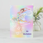 Invitation Ballerina Fête d'anniversaire à thème 12 ans (Debout devant)