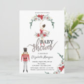 Invitation Ballerina Fleurs Baby shower Nutcracker (Debout devant)