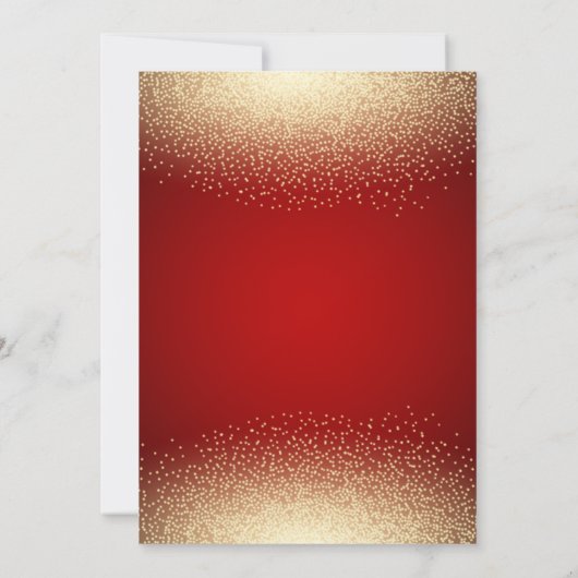 Invitation Ballerina, Gold Confetti Parties scintillant Rouge (Dos)