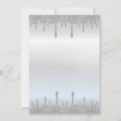 Invitation  Ballerina Masque Glitter Drips Silver Quinceanera (Dos)