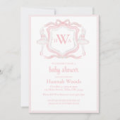 Invitation Ballerina Monogram Grandmillennial Baby shower (Devant)
