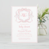Invitation Ballerina Monogram Grandmillennial Baby shower (Debout devant)