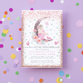 Invitation Ballerina Moon Pastel Parties scintillant rose Ann