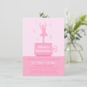 Invitation Ballerina Music Box Fille fête d'anniversaire (Debout devant)