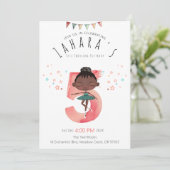 Invitation Ballerina noire rayonnante 5e anniversaire (Debout devant)