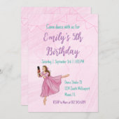 Invitation Ballerina Nutcracker - Anniversaire de enfant Part (Devant / Derrière)