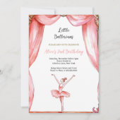 Invitation Ballerina Pink Ballet Danseuse Fille Deuxième Anni (Devant)