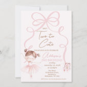 Invitation Ballerina Pink Two Tu Cute 2e anniversaire (Devant)