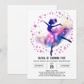 Invitation Ballerina pour enfants à imprimer Anniversaire (Devant / Derrière)