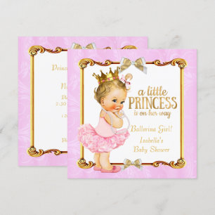 Invitation Ballerina Princess Baby shower Rose Gold Blonde