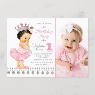 Invitation Ballerina Princess Pearl Girl Birthday Party