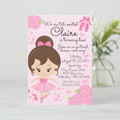 Invitation Ballerina rose Ballet Tutu Anniversaire (Debout devant)