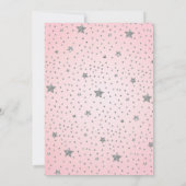 Invitation Ballerina Rose Etoiles d'argent mignonne | Fille A (Dos)