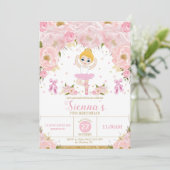 Invitation Ballerina rose florale Anniversaire Tutu Ballet Da (Debout devant)