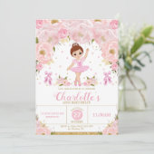Invitation Ballerina rose florale Anniversaire Tutu Ballet Da (Debout devant)