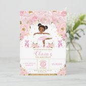 Invitation Ballerina rose florale Anniversaire Tutu Ballet Da (Debout devant)