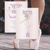 Invitation Ballerina rose mignon âge Anniversaire