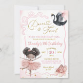 Invitation Ballerina rose Tutu Ballet africain Anniversaire (Devant)