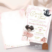 Invitation Ballerina rose Tutu Ballet africain Anniversaire