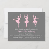 Invitation Ballerina Silhouette Filles Anniversaire (Devant)