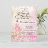 Invitation Ballerina, Tiara Princess Bokeh Sweet 16 (Debout devant)