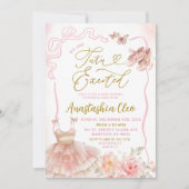 Invitation Ballerina Tutu Rose Floral Baby shower excité (Devant)