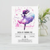 Invitation Ballerina Whimsical Personnalisé Anniversaire (Debout devant)