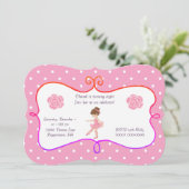 Invitation Ballerine Anniversaire Rose (Debout devant)