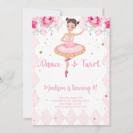 Invitation Ballerine Blanche  (Devant)