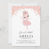 Invitation Ballerine blonde dans l'anniversaire floral de (Devant)