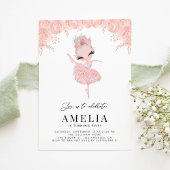 Invitation Ballerine blonde dans l'anniversaire floral de